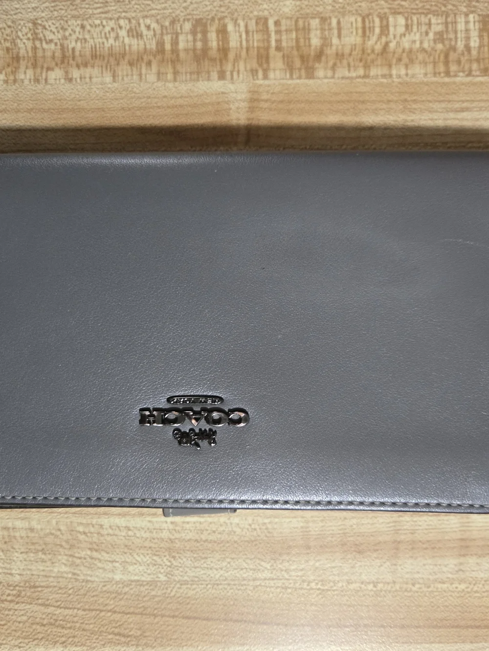 Coach Leather Slim Wallet in Gray